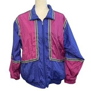 Cabazon Vintage 80s Windbreaker Lined Women's Size M Purple Pink